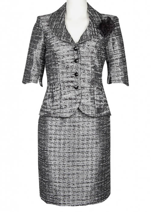 JS Collections Women's Shimmery Satin Skirt Suit Sz 4, 16 - iFIVE FASHIONHOUSE