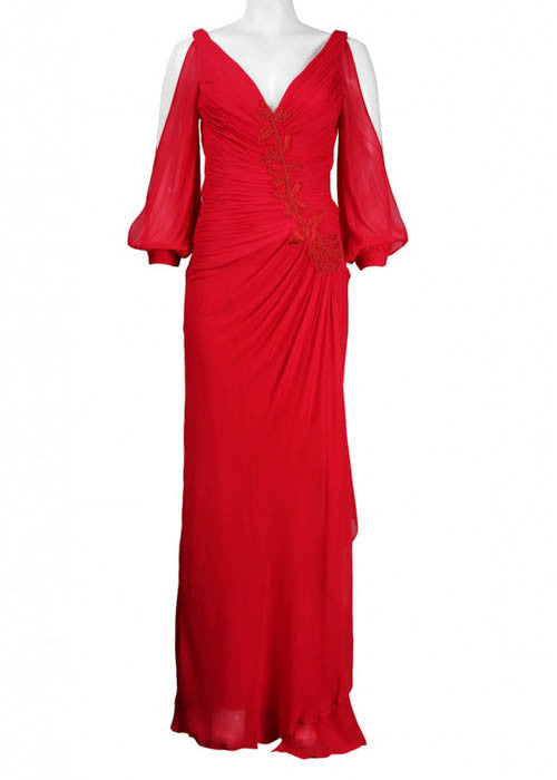 Nina Austin Women's Slit Sleeve Ruched Viscose Dress Sz XS - iFIVE FASHIONHOUSE