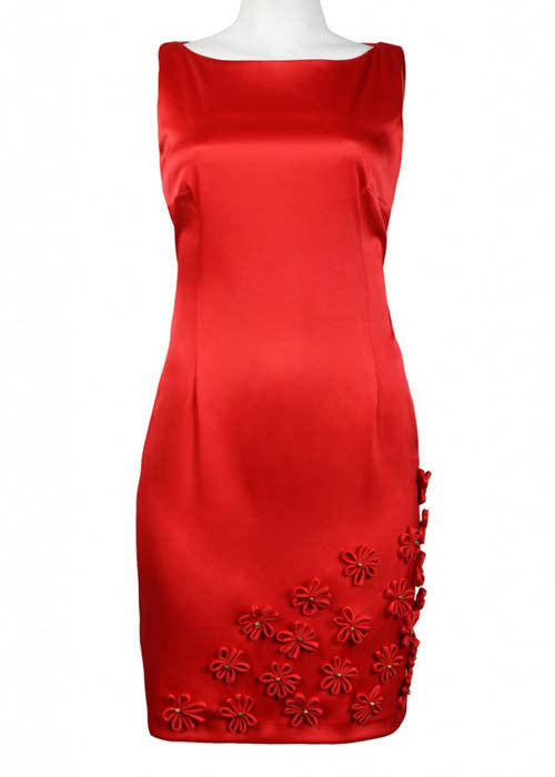 Taylor Women's Satin Sheath Dress Sz 2, 6