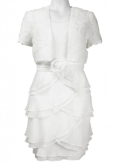 Ursula of Switzerland Women's Pleated Chiffon Plus Dress Set Sz 16, 18 - iFIVE FASHIONHOUSE
