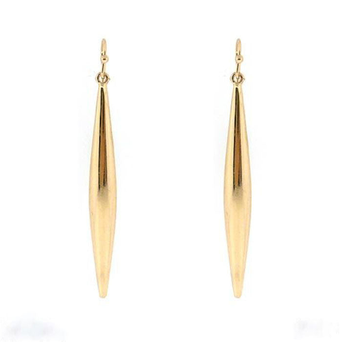 Women's Dropped Spike Earrings Polished Gold