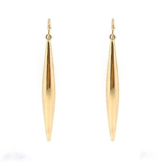 Women's Dropped Spike Earrings Polished Gold